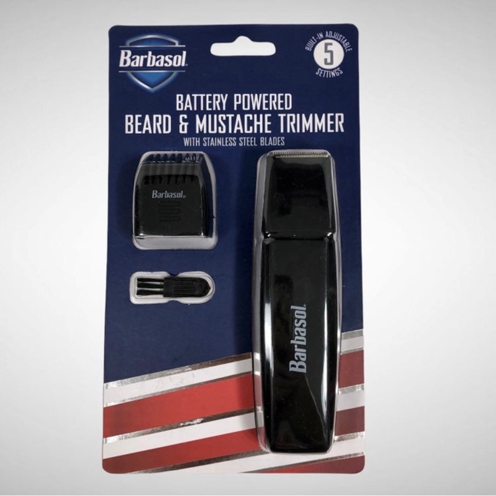 Barbasol Battery Powered Beard & Mustache Trimmer!  With Stainless Steel Blades!